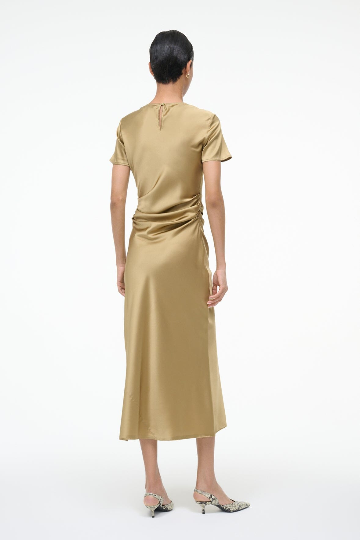 STAUD MARCEL SILK DRESS ANTIQUE - 5