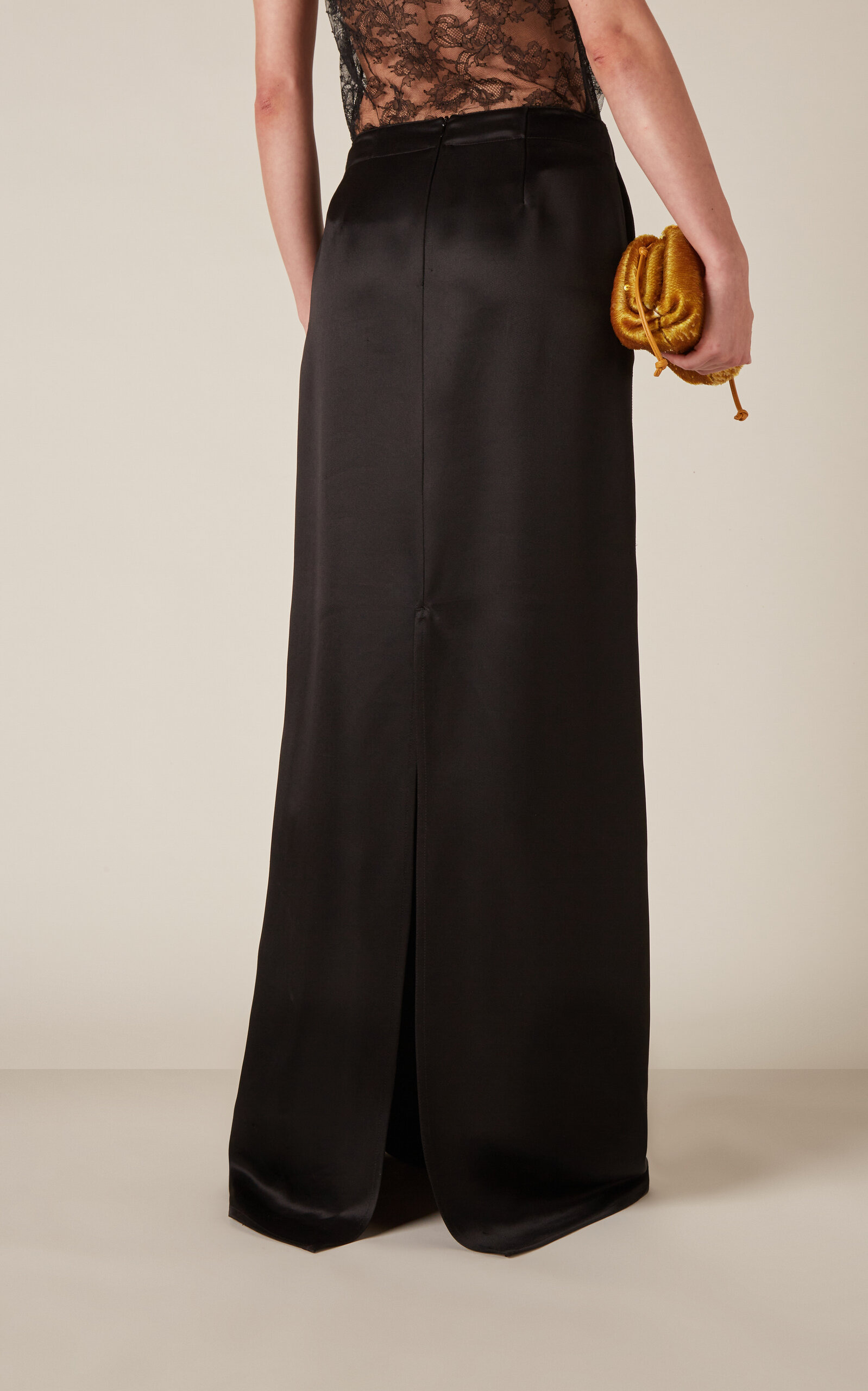 Washed Twill Maxi Skirt black - 4