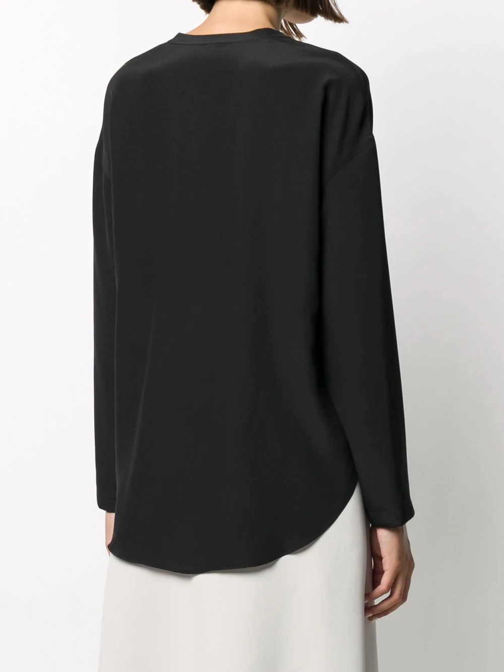 v-neck silk top - 4