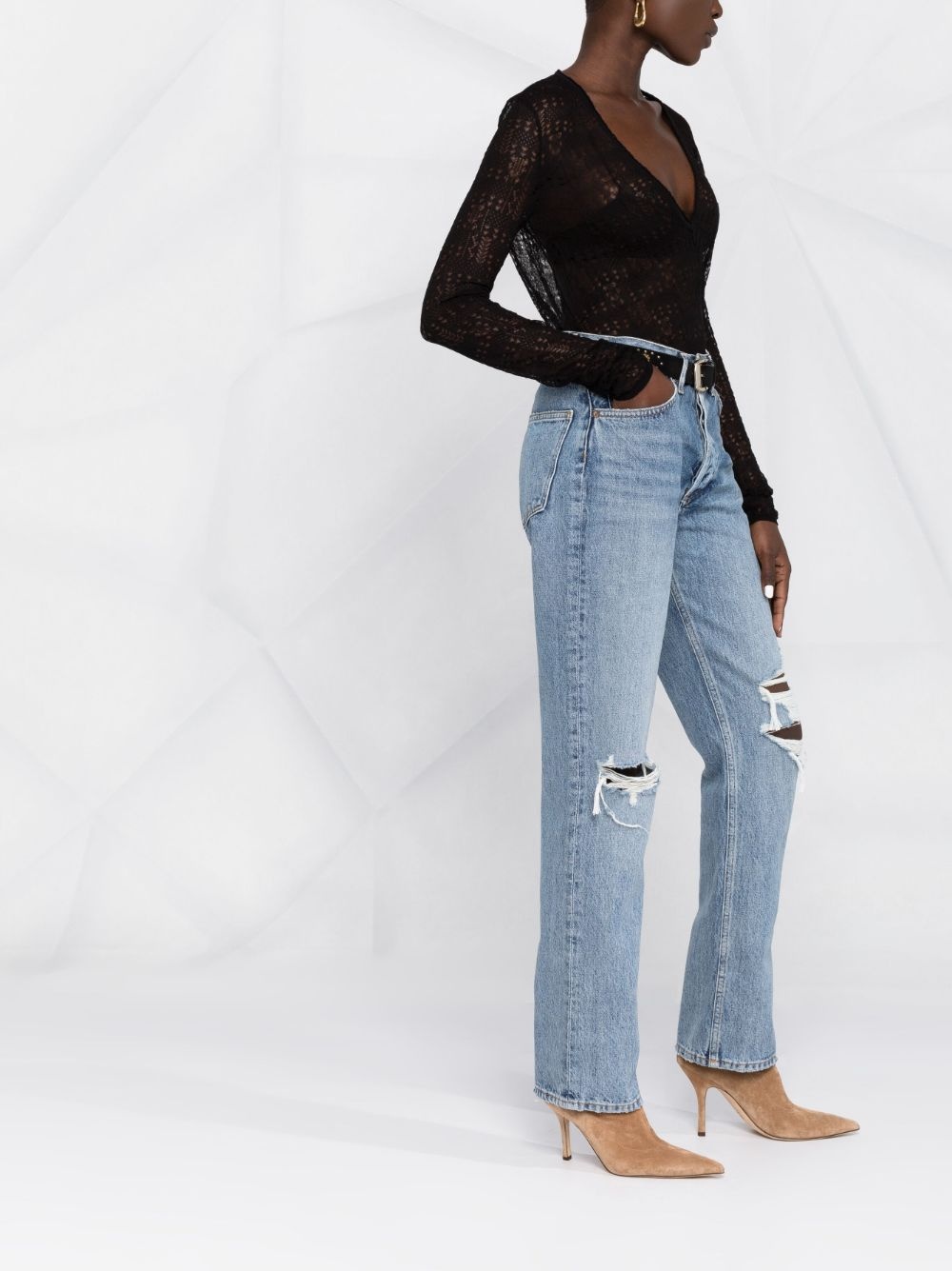 open-knit semi-sheer top - 6
