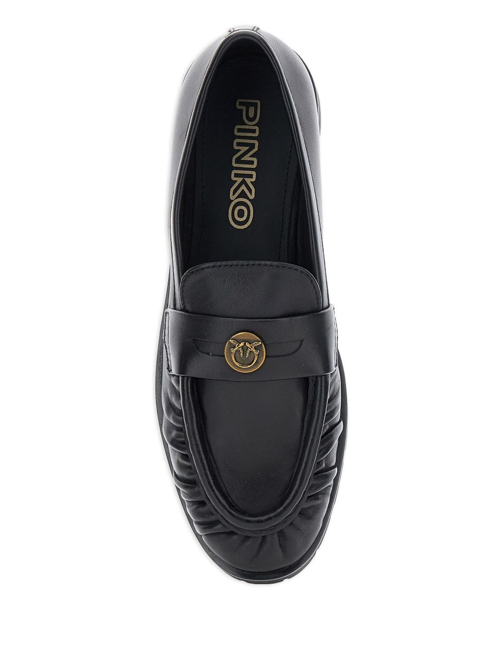 Nora pleated logo loafers - 4