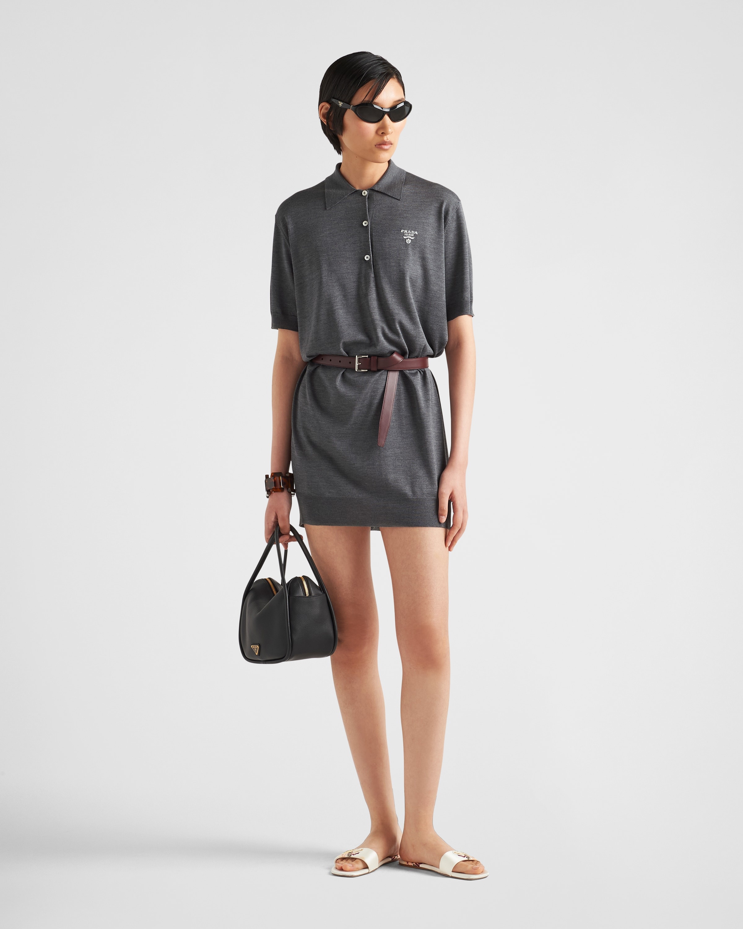 【プラダ・PRADA】Silk polo mini-dress Prada Silk polo mini-dress | REVERSIBLE