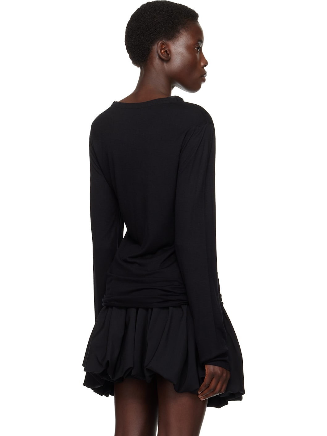 Black Satin Trim T-shirt - 3