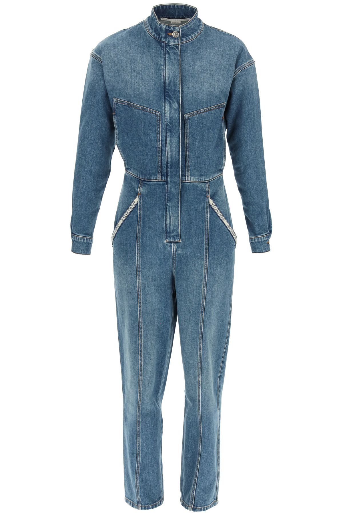 DENIM LOGO TAPE JUMPSUIT - 1