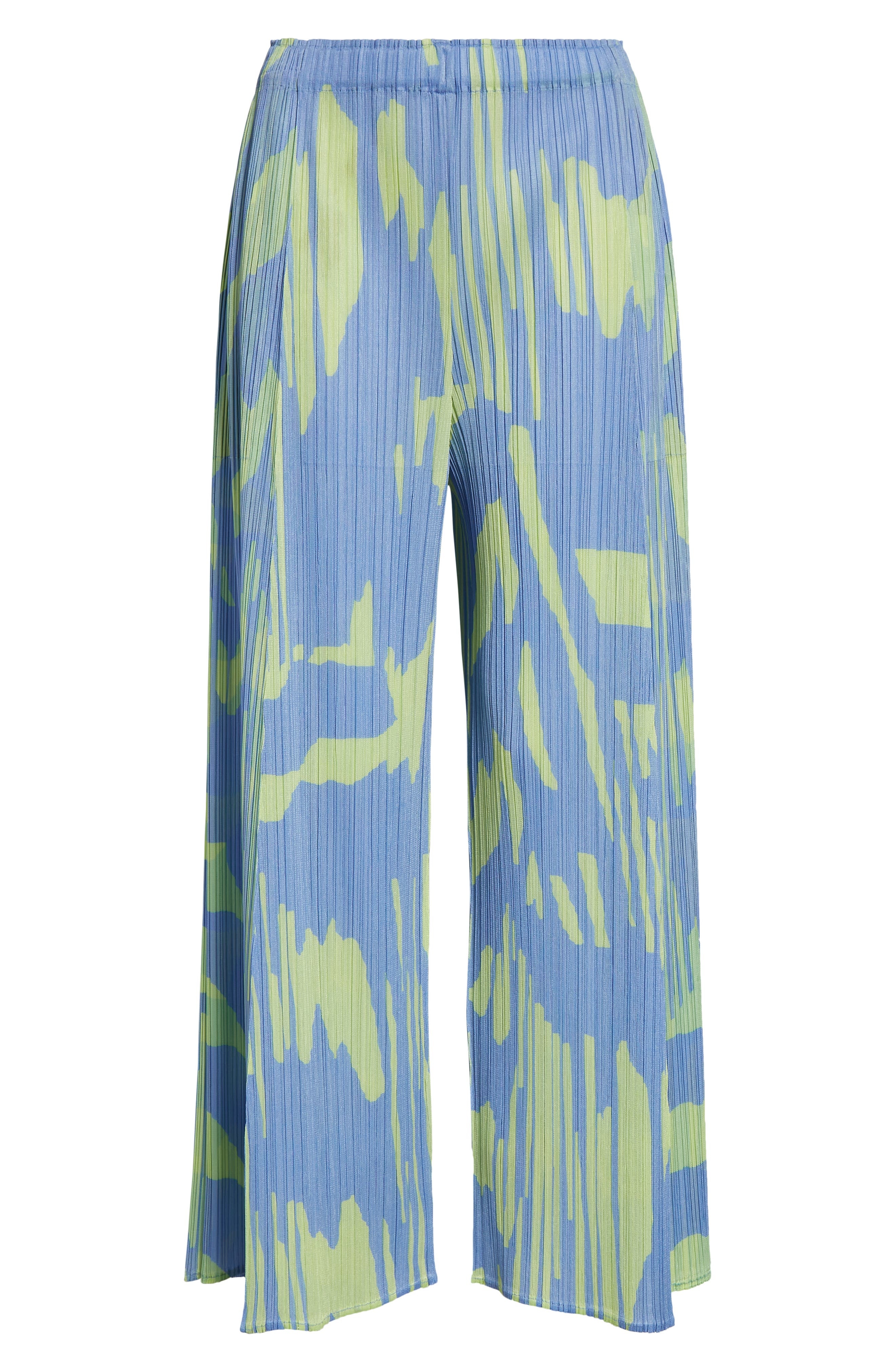 Pleats Please Issey Miyake Refraction Print Pleated Crop Wide Leg Pants in Light Blue at Nordstrom - 5