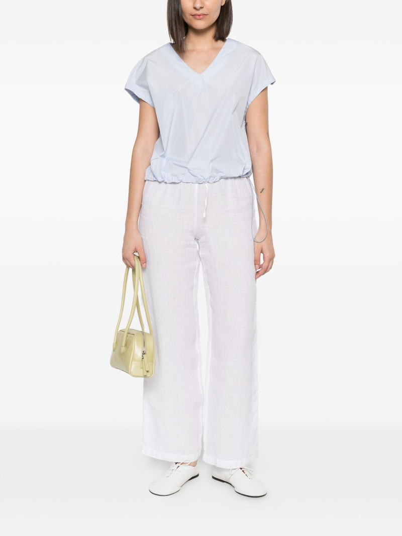 Herno drawstring-hem V-neck top outlook