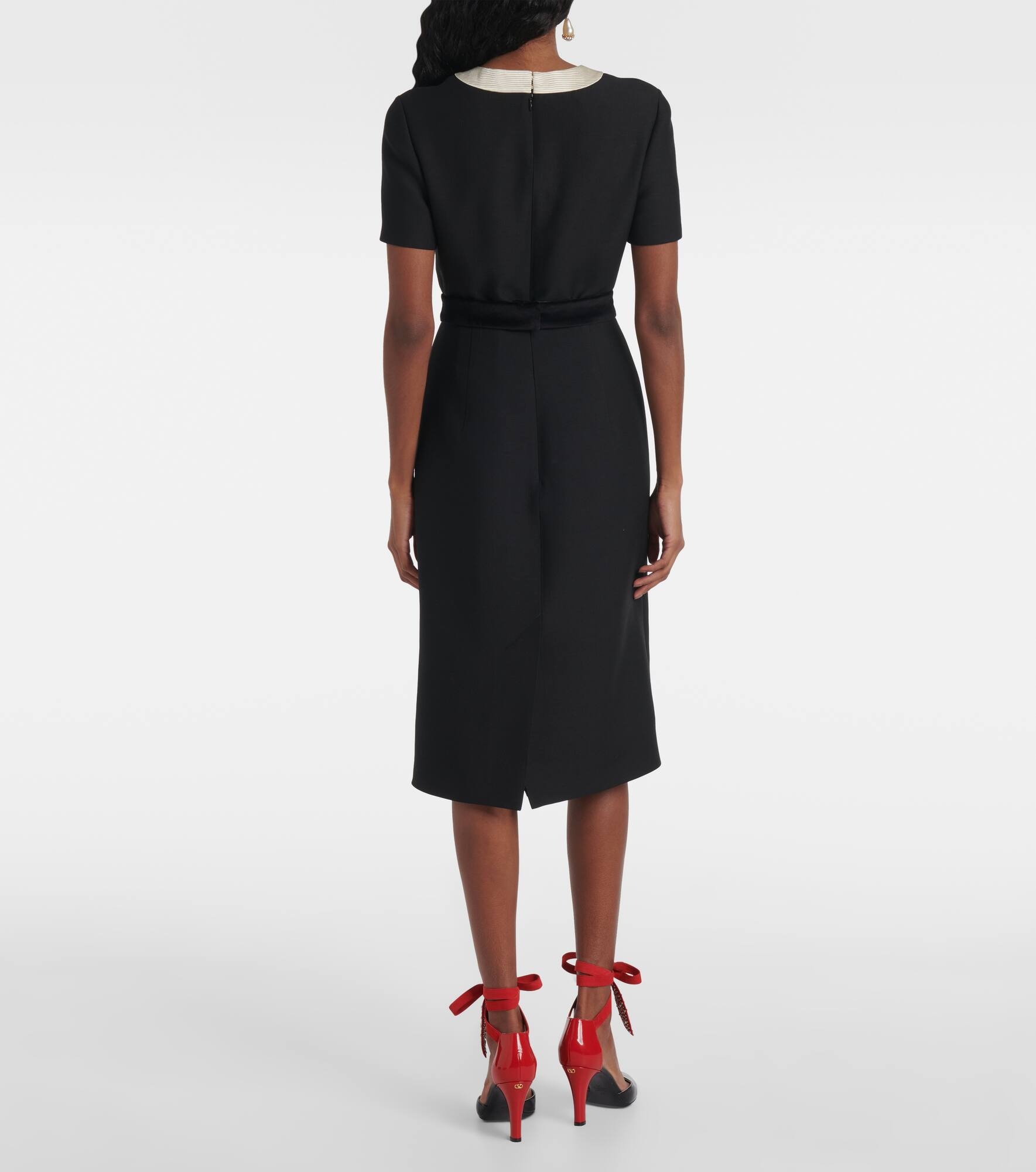 Crepe Couture bow-detail midi dress - 3