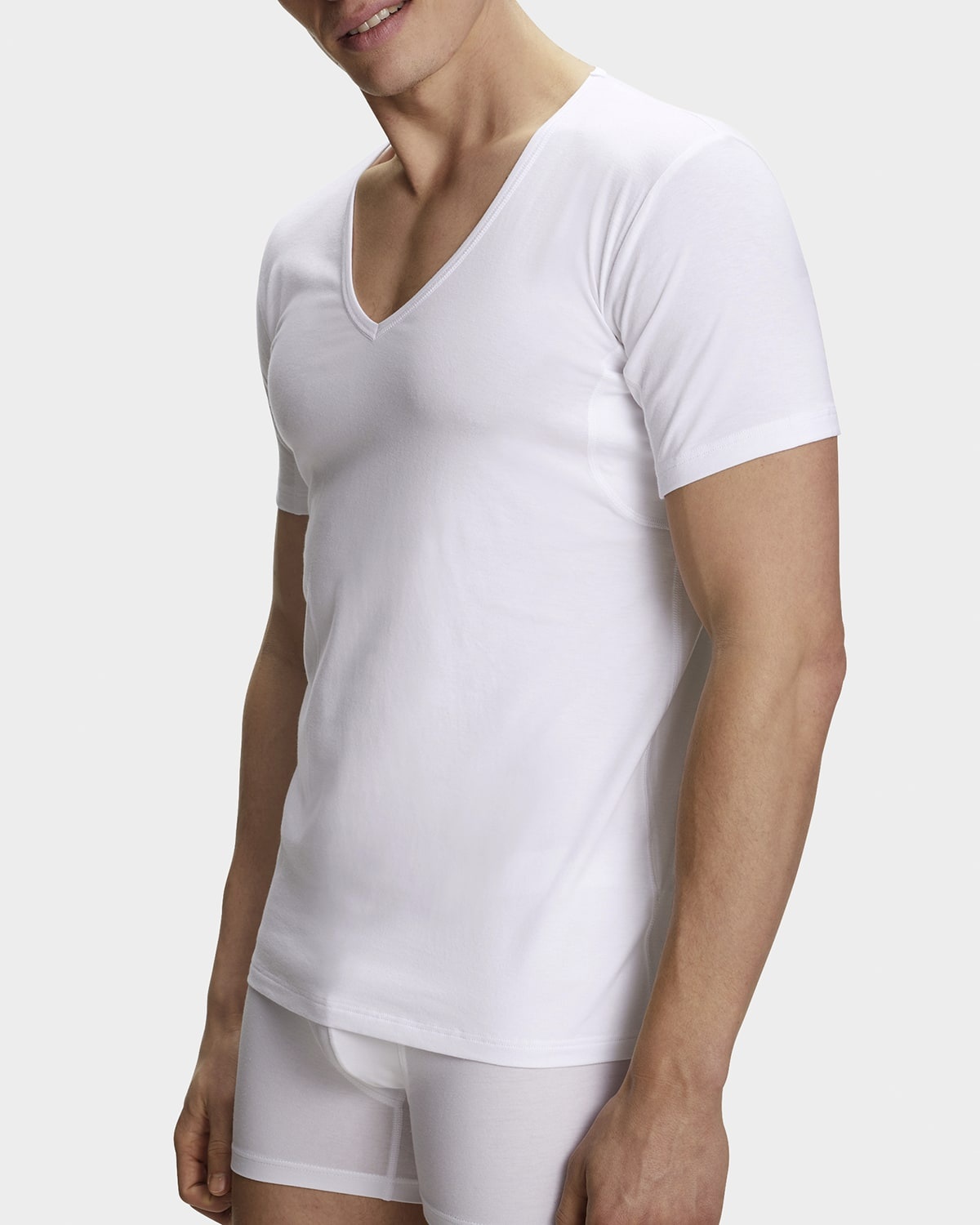 Men's Cotton-Stretch V-Neck T-Shirt - 4