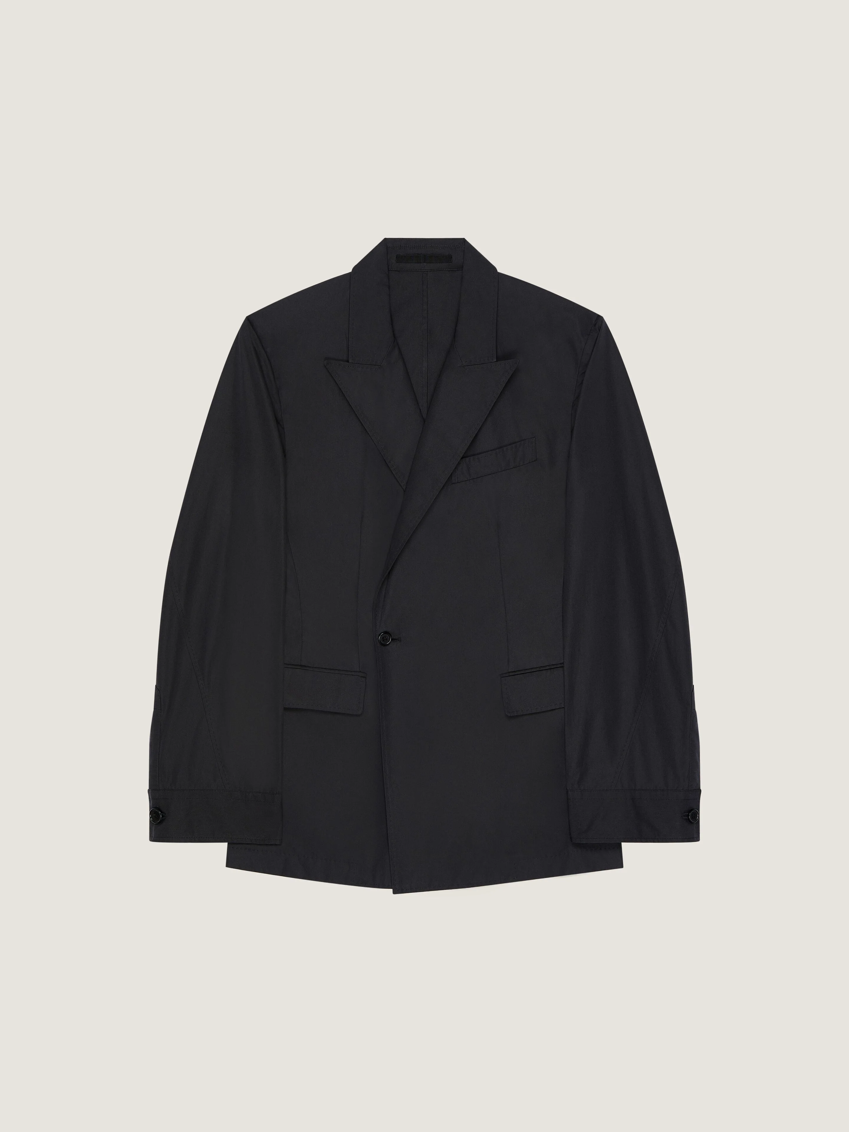 COUTURE SEAM DOUBLE-BREASTED REGULAR JACKET IN POPLIN - 1