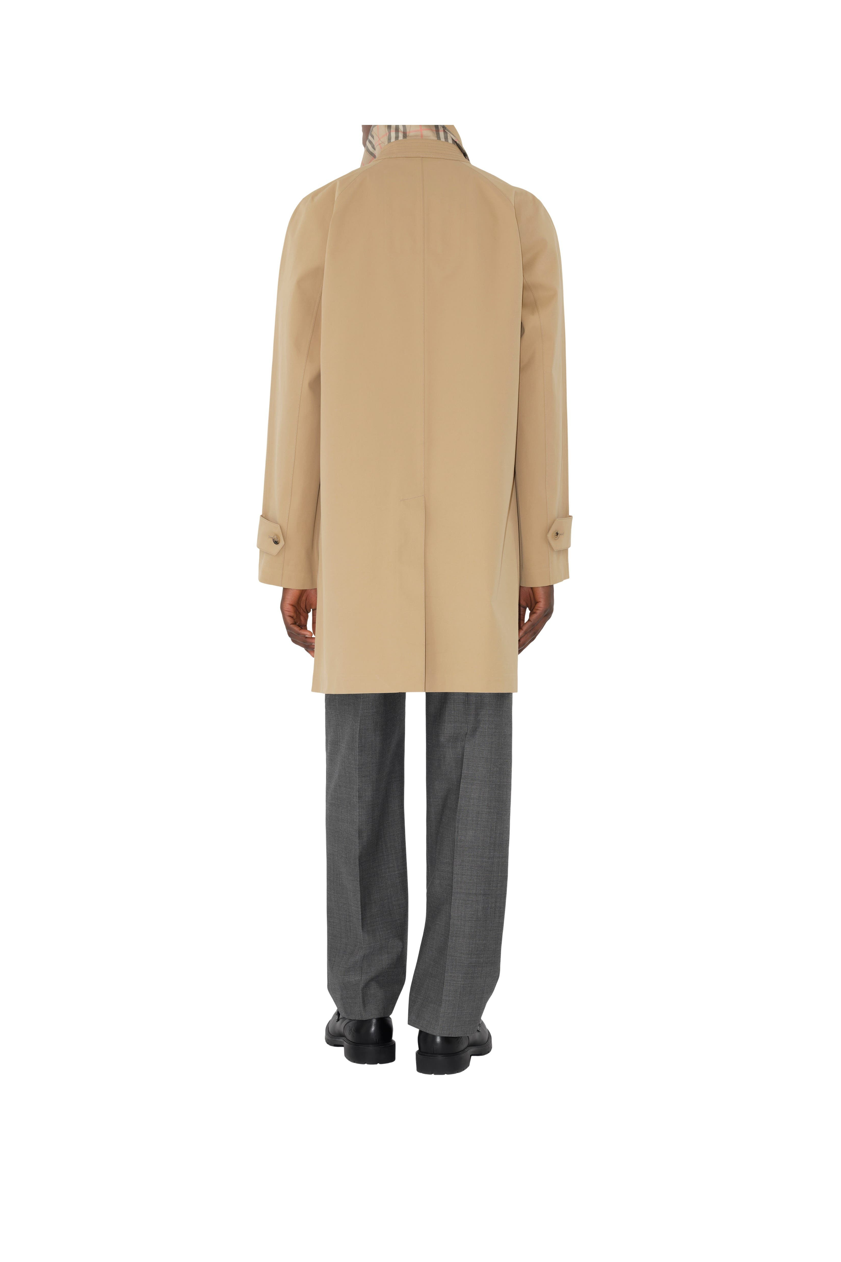 burberry Mid-length Bonded Gabardine Car Coat in Flax Beige at Nordstrom - 4