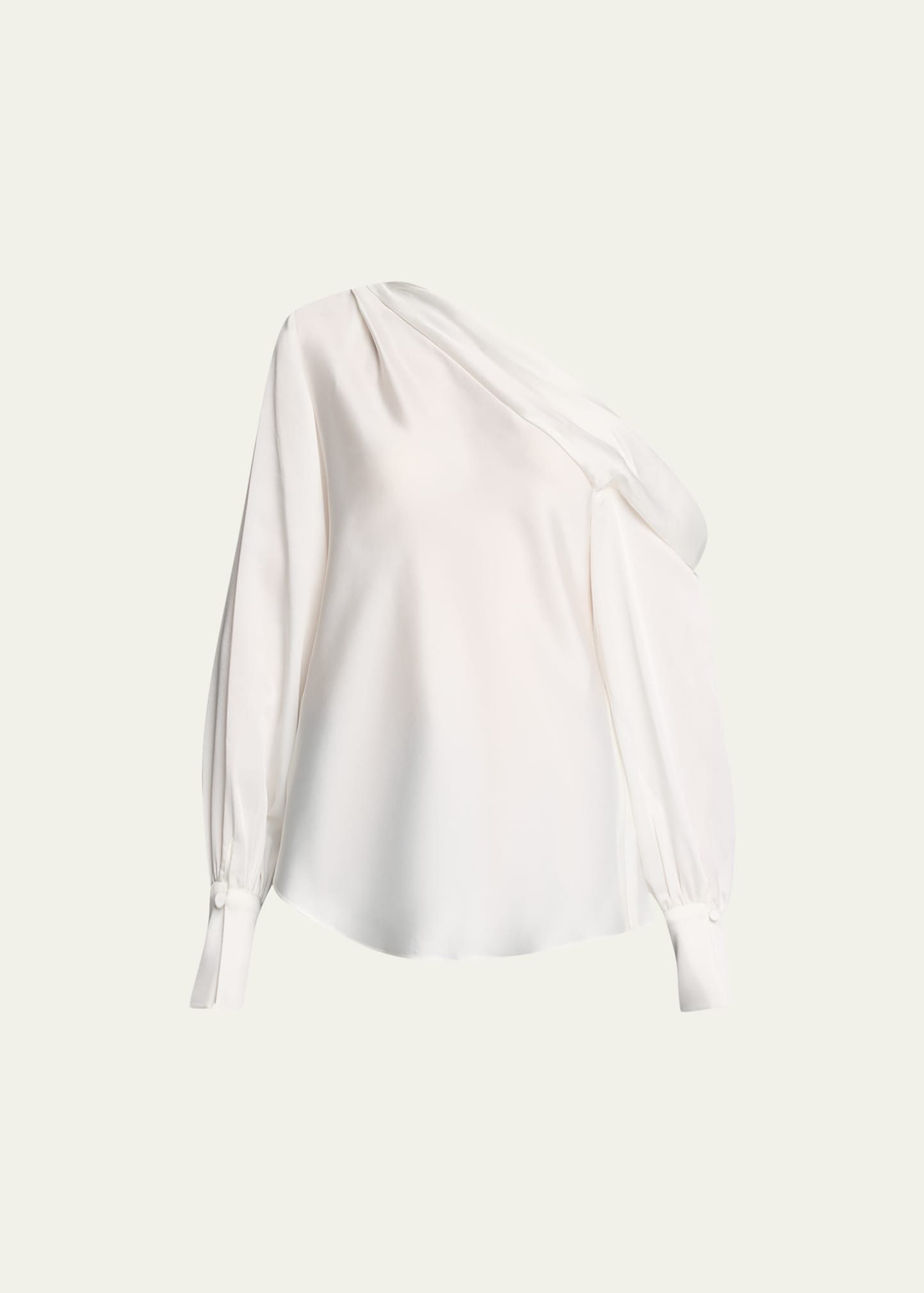 Alice Draped Satin One-Shoulder Top - 1