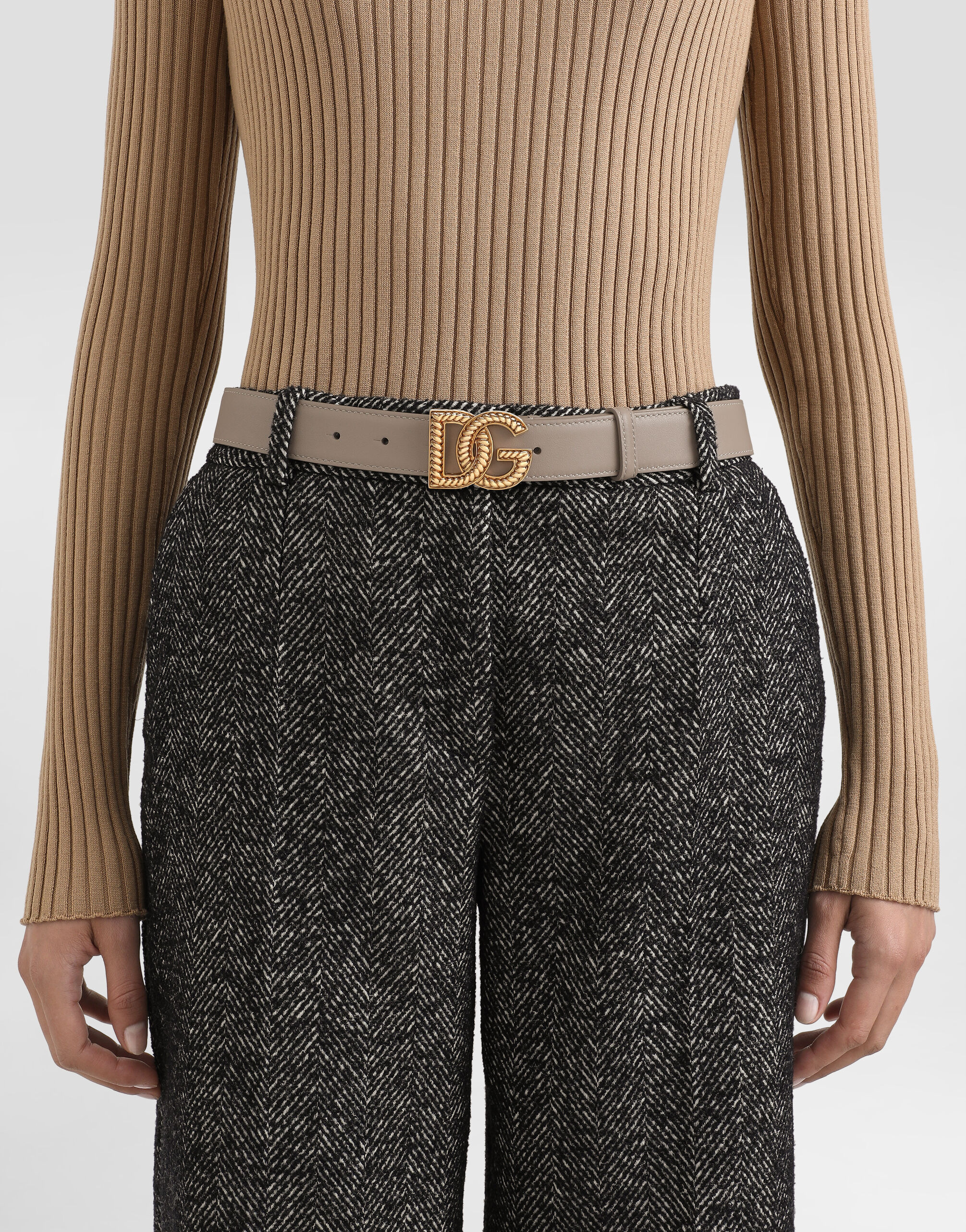 Plongé calfskin DG logo belt - 2