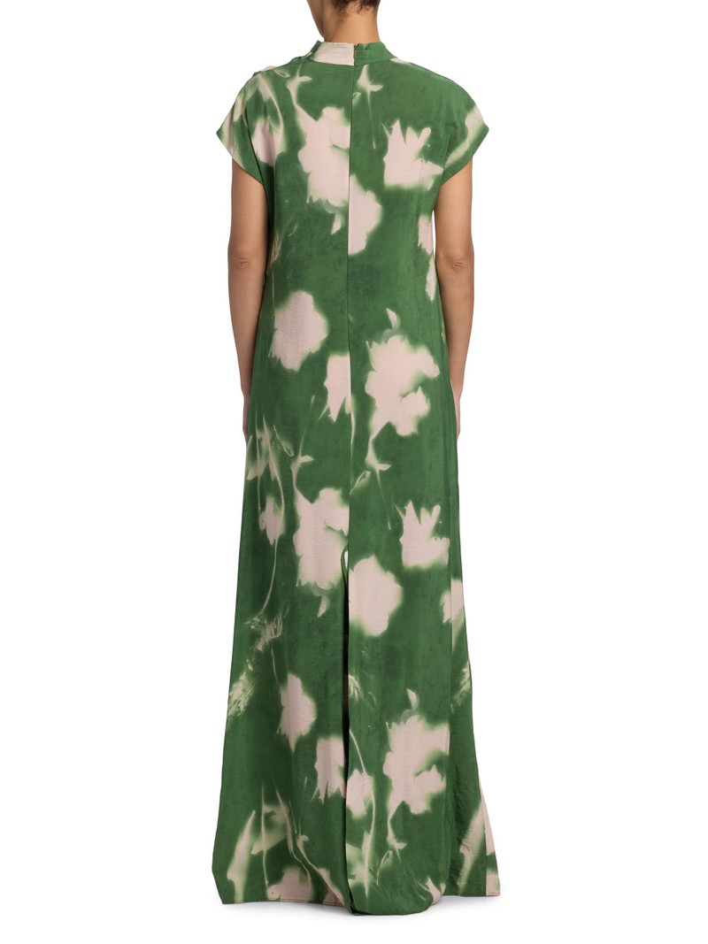 Women's Abstract Floral Crepe A-Line Gown - Cactus 5