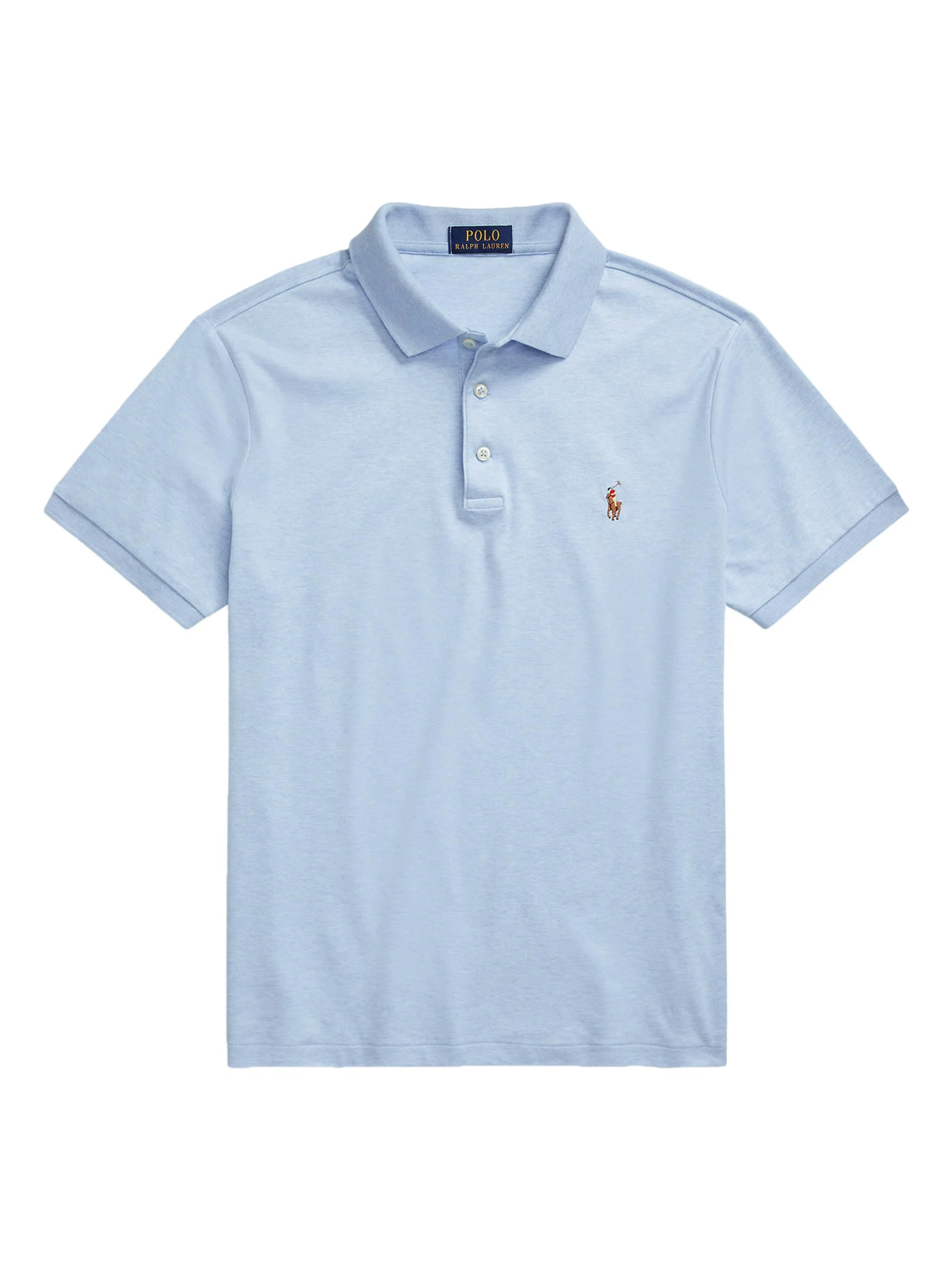Men's Cotton Slim-Fit Polo Shirt - Office Blue Heather - 1