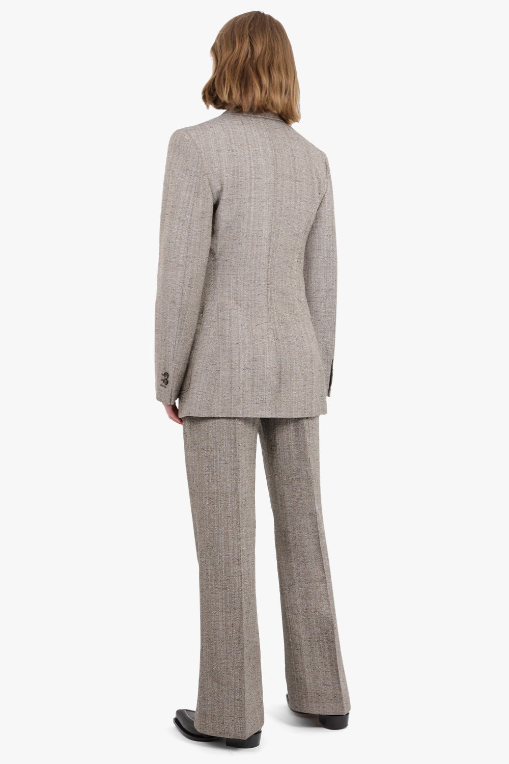 KNOTTED MELANGE TROUSER | BROWN/WHITE - 3