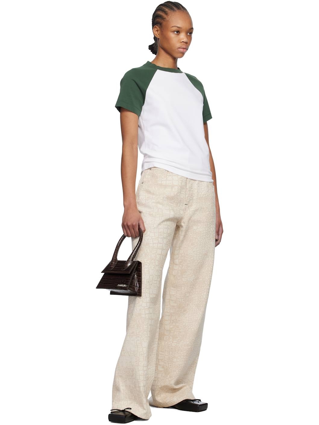 White & Green La Croisière 'The Baseball mini' T-shirt - 4