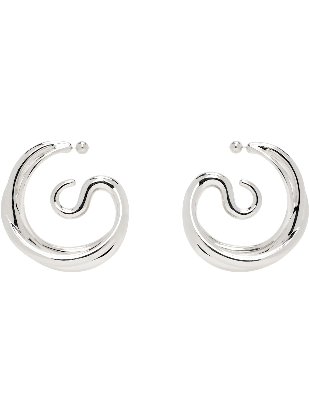 Silver Triptych Large Earrings - 1