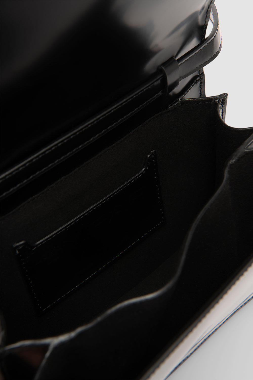 Nara Black Semi Patent Leather Crossbody Bag - 4