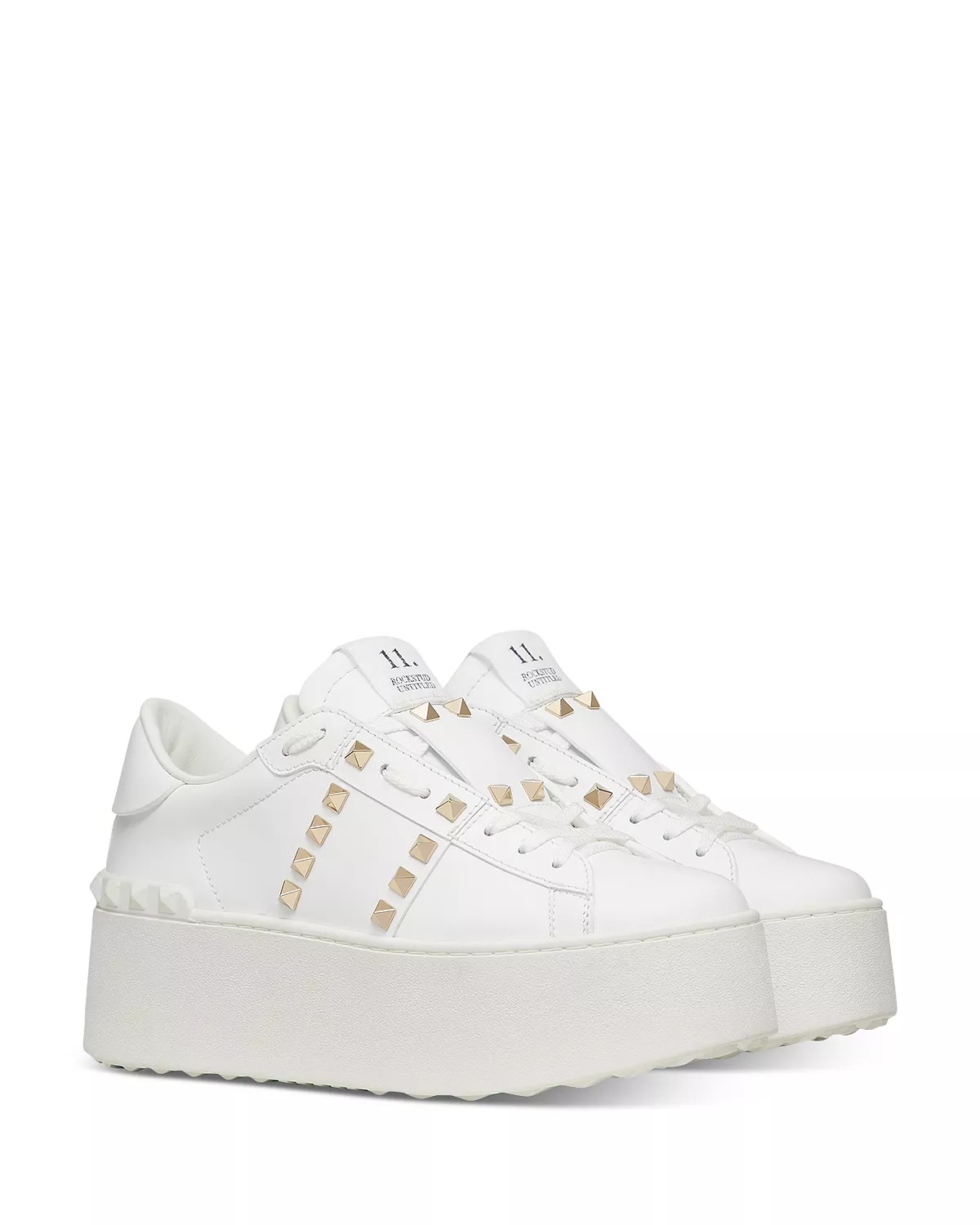 Women's Rockstud Lace Up Sneakers - 1