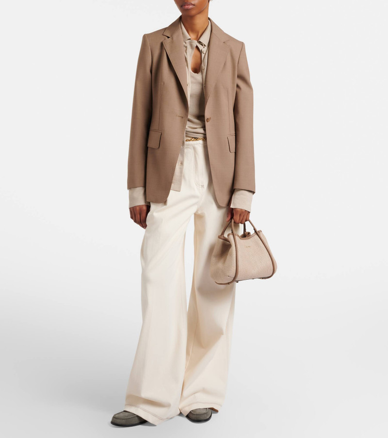 Max Mara Marin Small leather-trimmed top-handle bag outlook