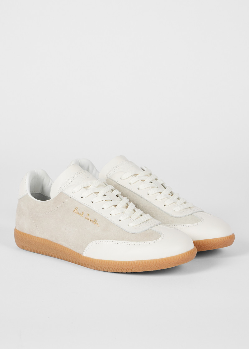Women's Ecru Leather 'Como' Trainers 3