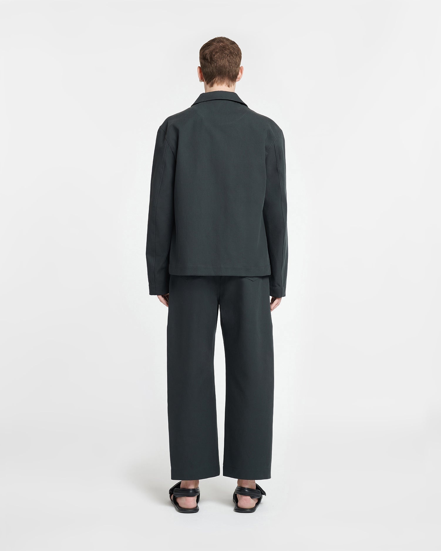 Belted Structured Twill Pants - 4