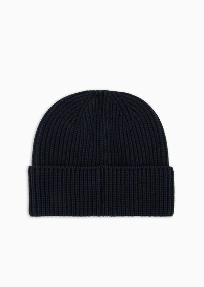 EMPORIO ARMANI Rib-knit beanie with turn-up brim outlook