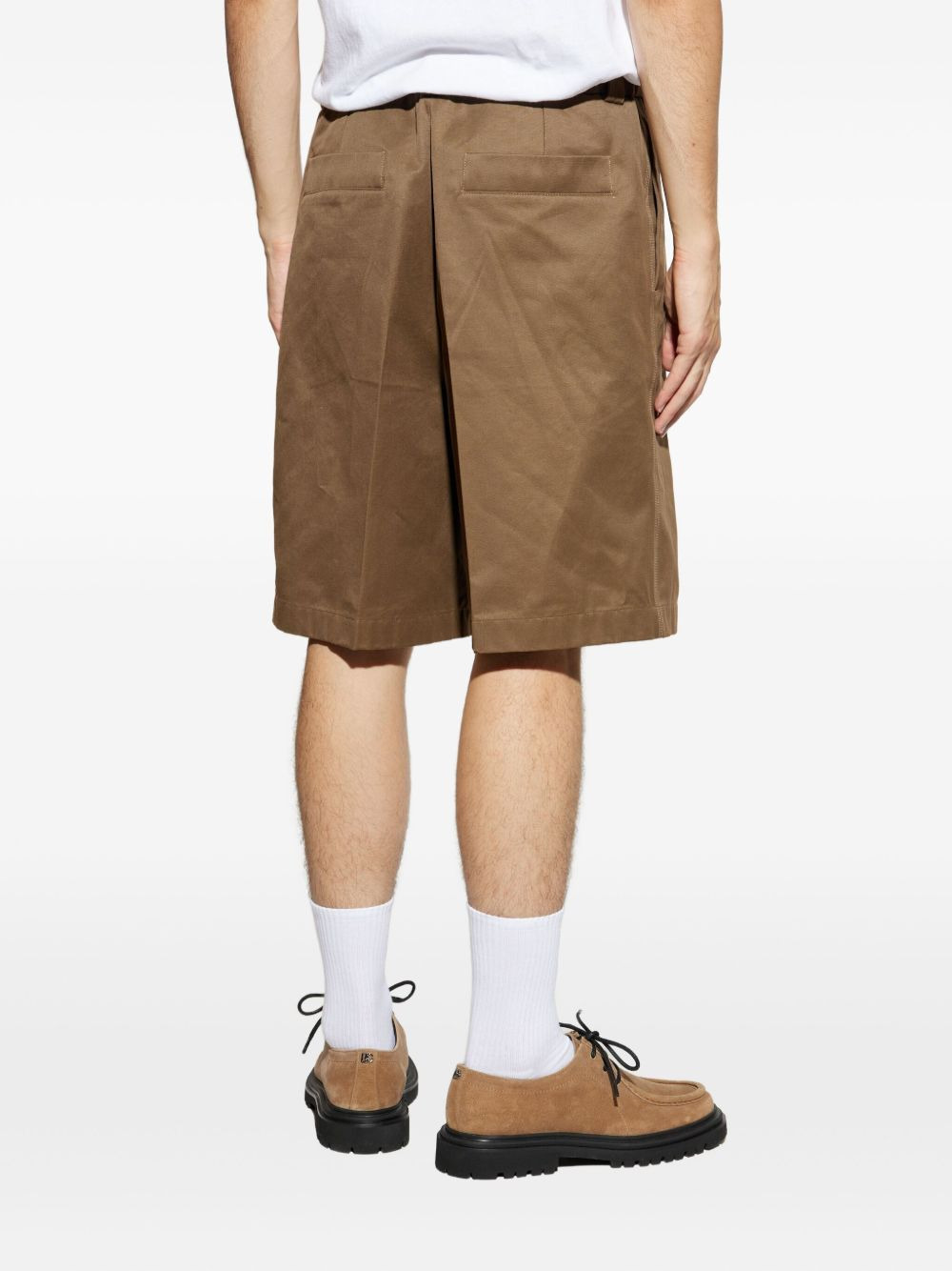 pleated cotton shorts - 4