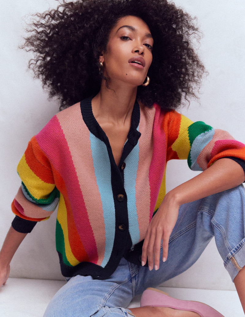 Abi Jacquard Cardigan-Multi Rainbow 1