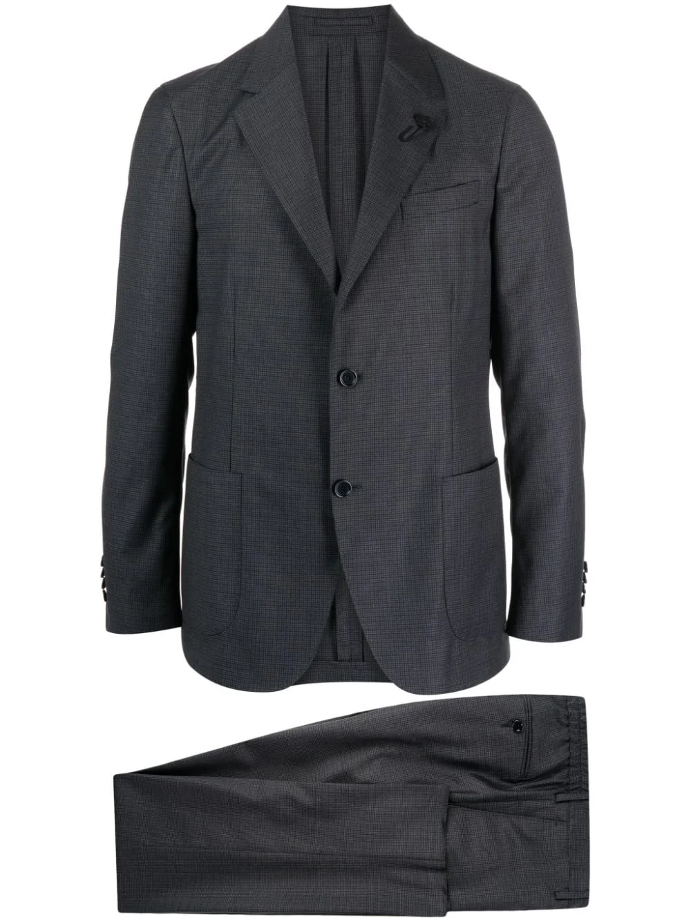 checked peak-lapels single-breasted suit - 1