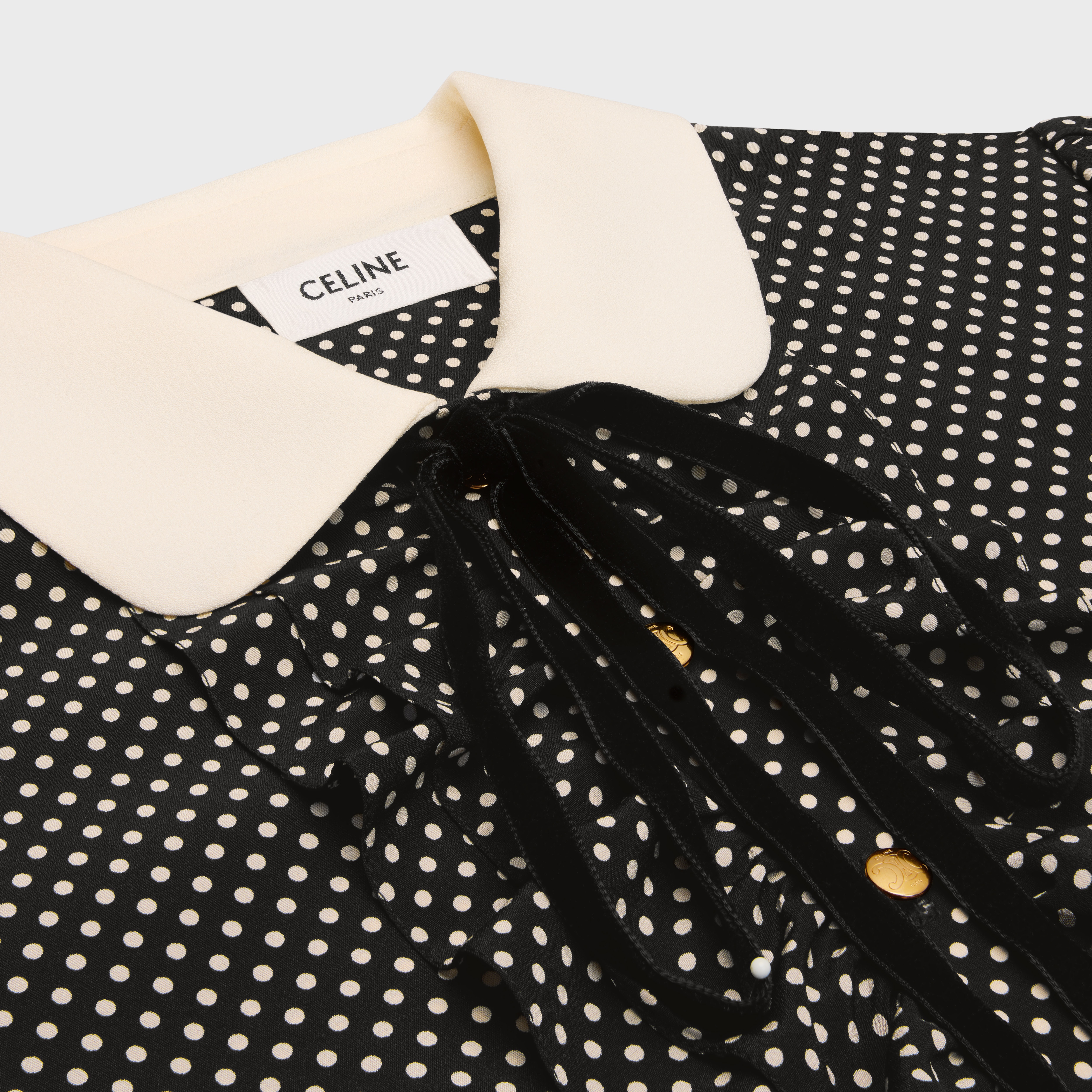 ワンピース CELINE | BABYDOLL MINI DRESS IN CREPE DE CHINE CELINE babydoll mini dress in crepe de chine | REVERSIBLE