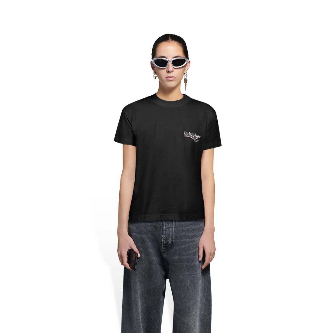 BALENCIAGA Women's Political Campaign T-shirt Small Fit in