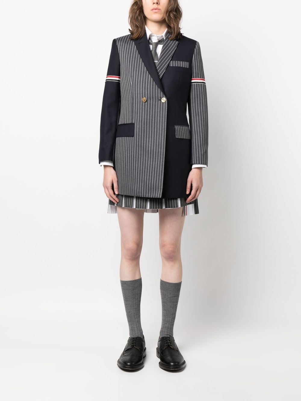 pinstripe-print pleated skirt - 2