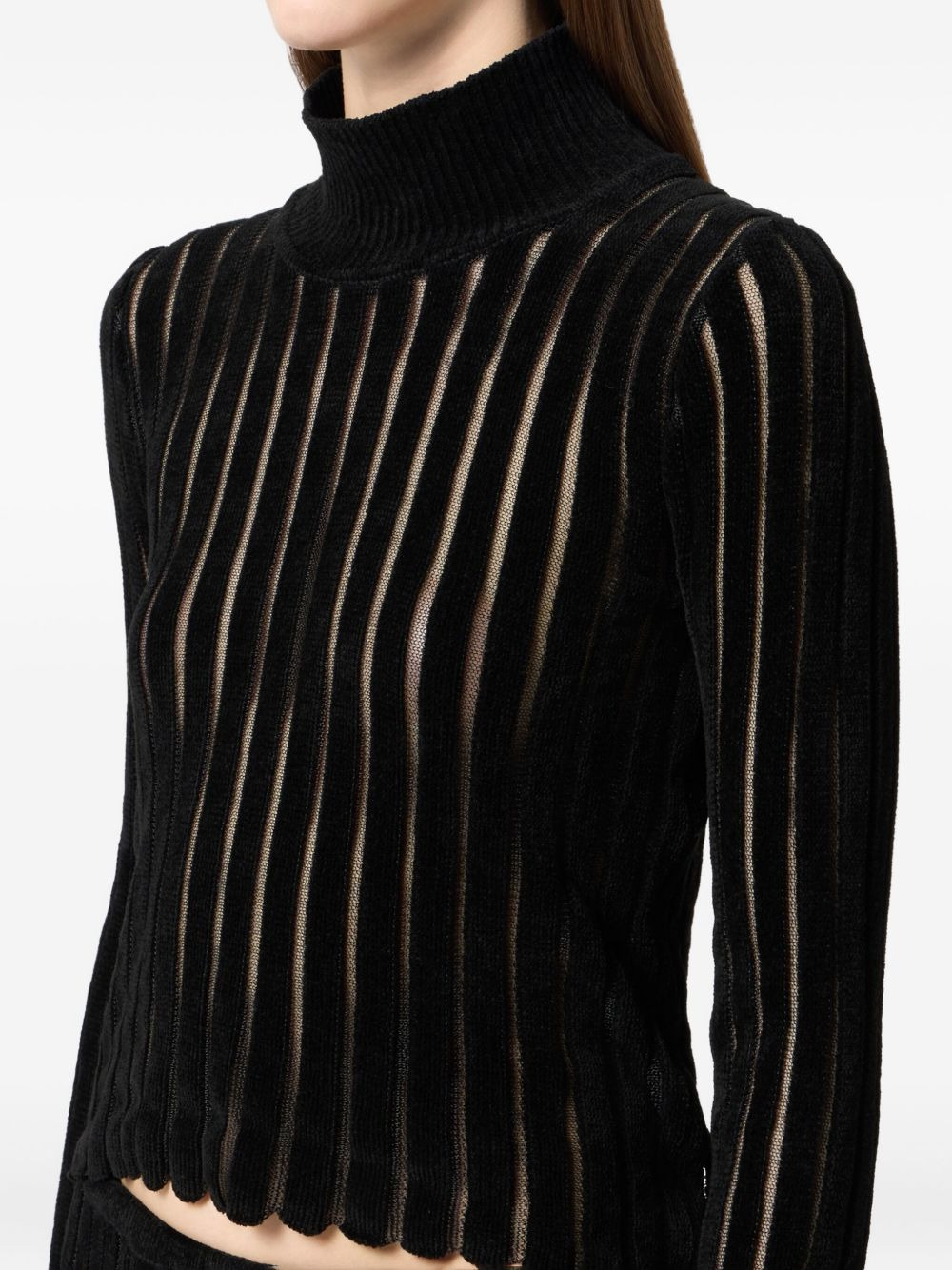 high-neck ribbed top - 5