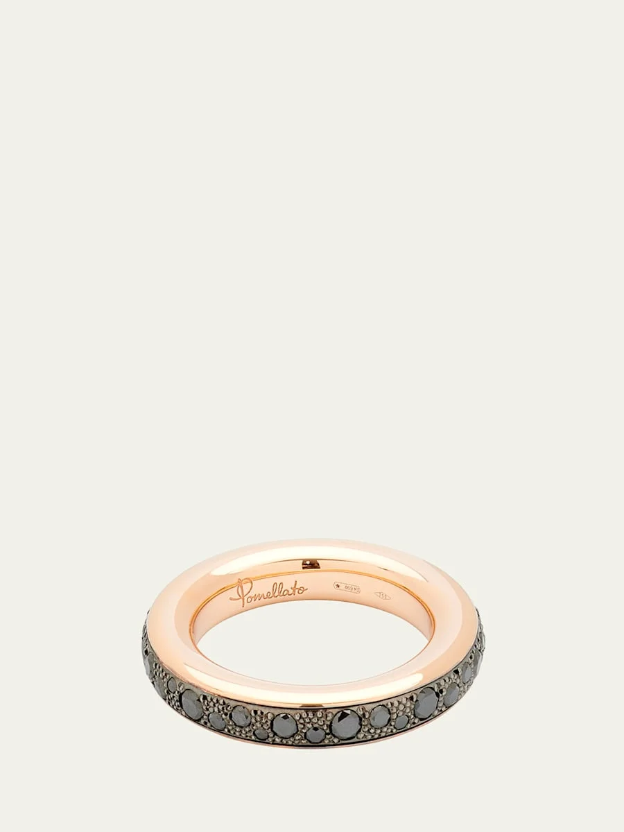 Iconica 18K Rose Gold Eternity Band with Black Diamonds - 1
