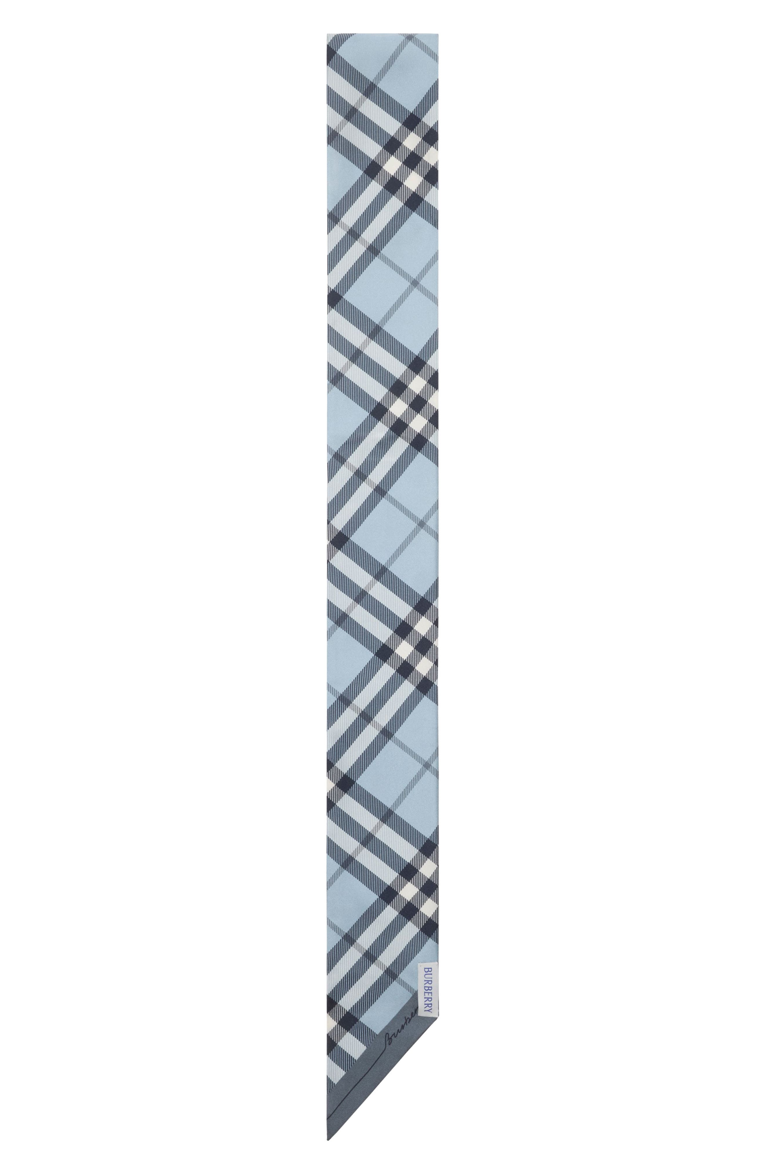 burberry Check Skinny Silk Twill Scarf in Mitten/Bank at Nordstrom - 2