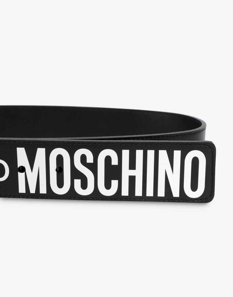 LEATHER BELT WITH ALL OVER LOGO 3