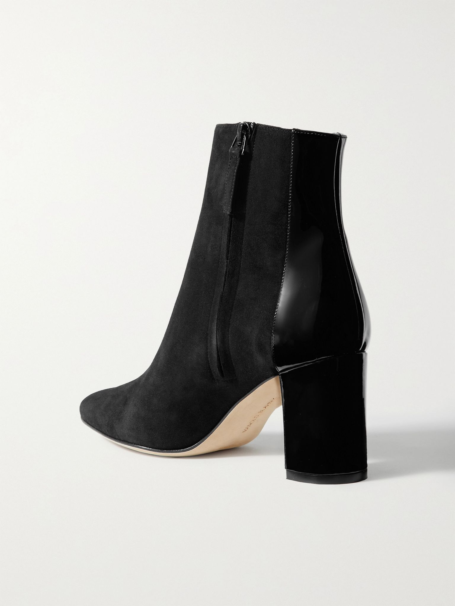 Rosie 70 patent-leather and suede ankle boots Black - 3