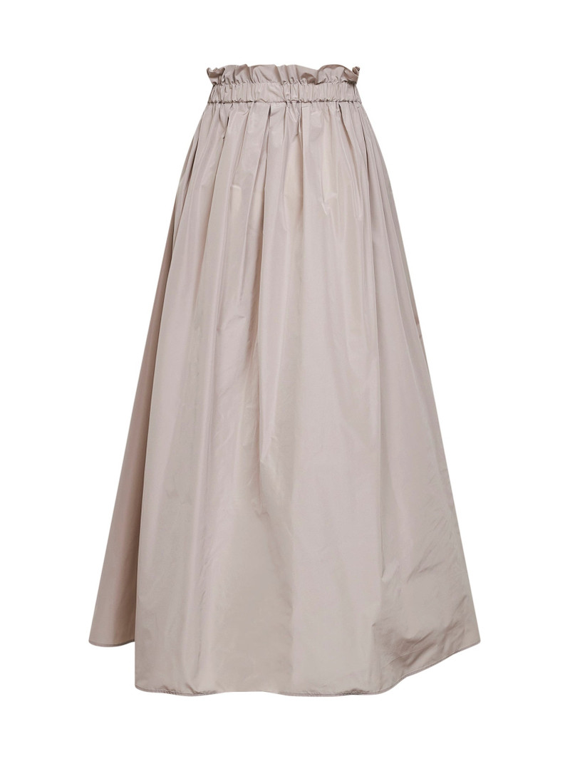 Herno Pearl grey new techno taffeta long skirt outlook