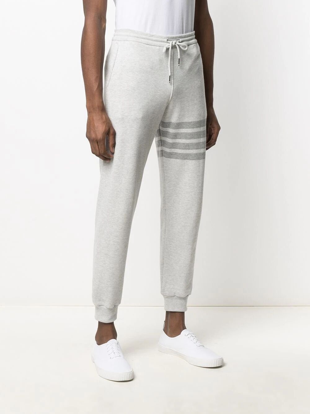 SWEATPANTS IN CLASSIC LOOPBACK WITH ENGINEERED 4 BAR STRIPE - 2