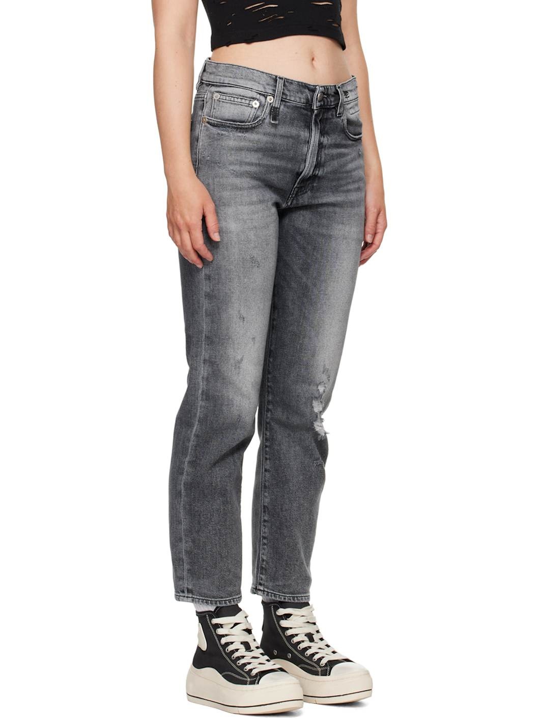 Gray Boyfriend Jeans - 2