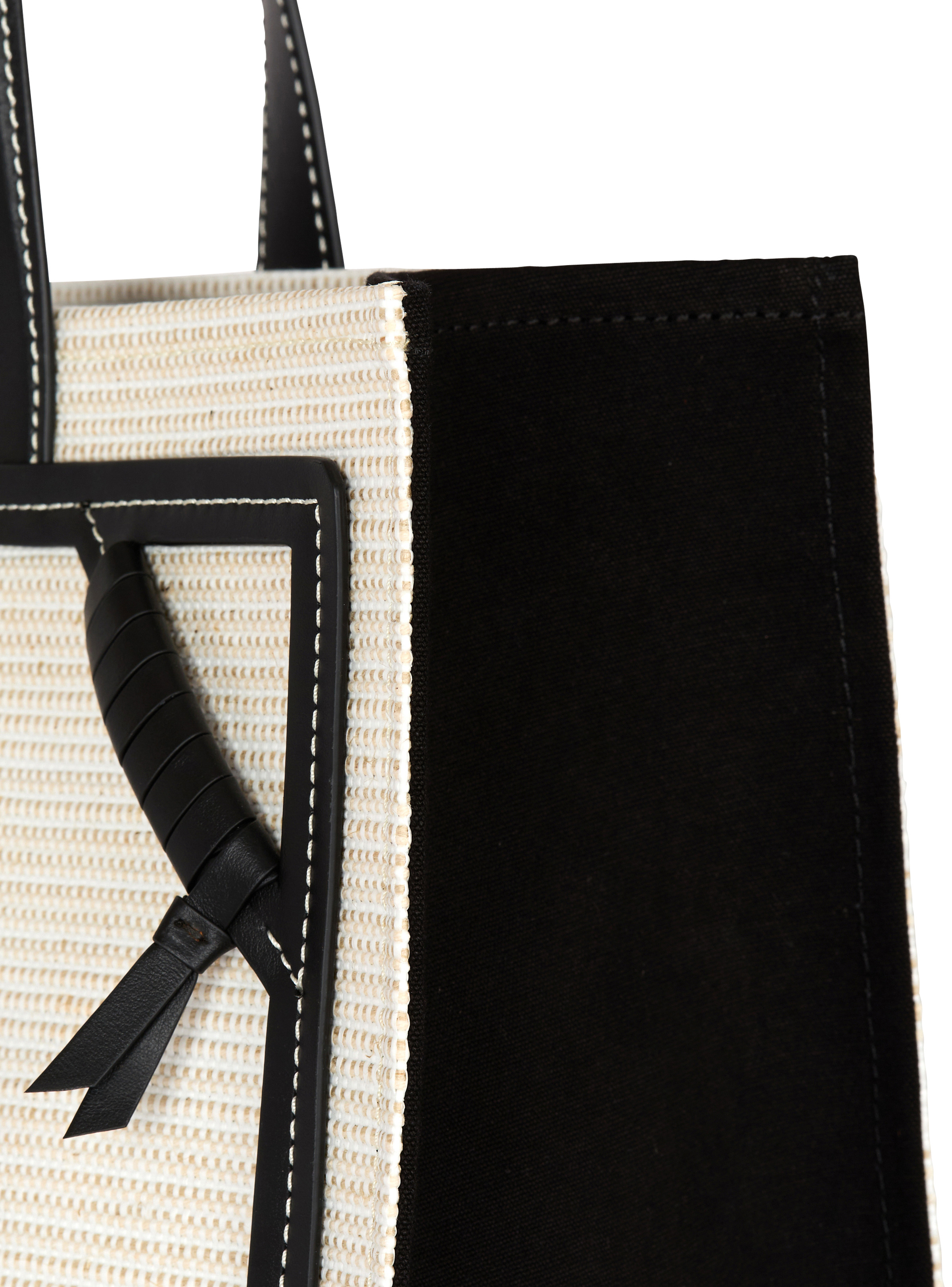 Medium raffia B-Army tote bag - 5