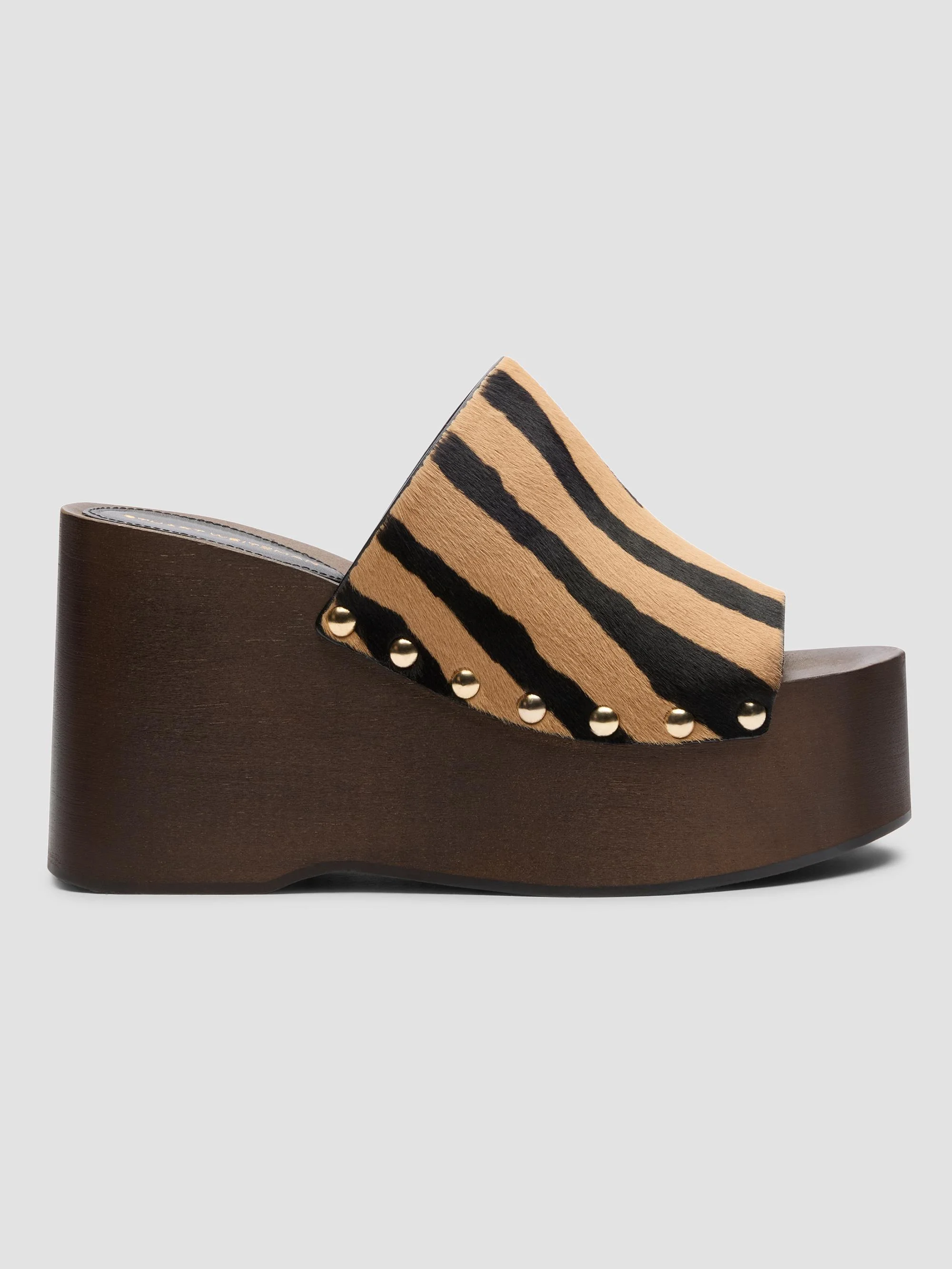 Women's Kate 100MM Zebra-Print Calf Hair Wedge Sandals - Camel Shadow - 1