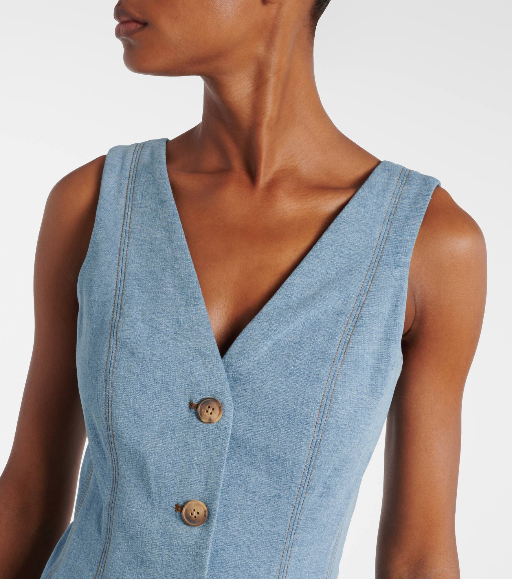 Lou pleated denim midi dress - 4