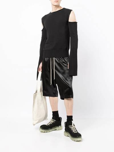 Rick Owens cut out-detail crew neck jumper outlook