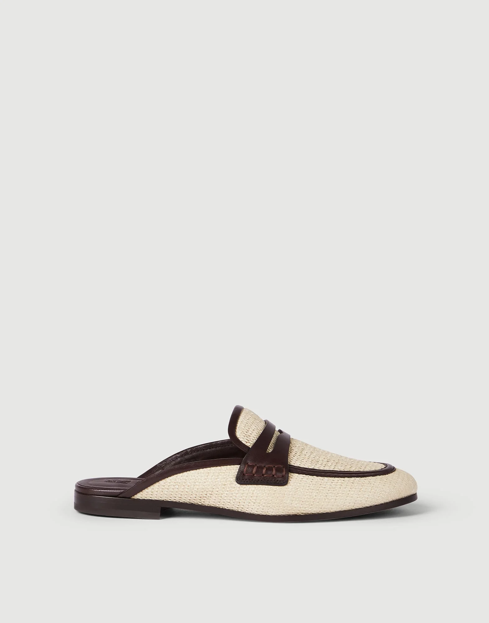 Techno raffia and leather mules - 1