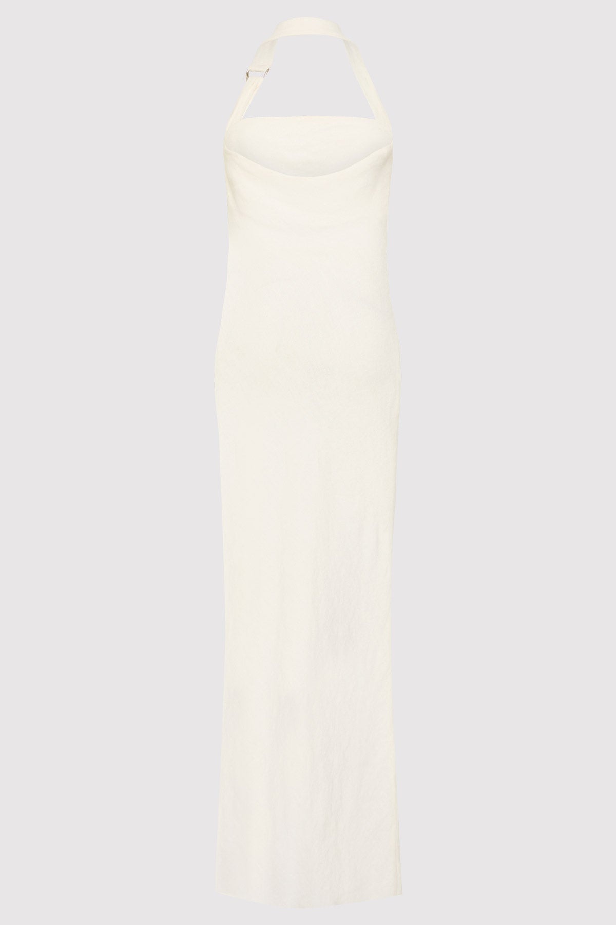 Linen Bias Maxi Dress - Ivory - 7