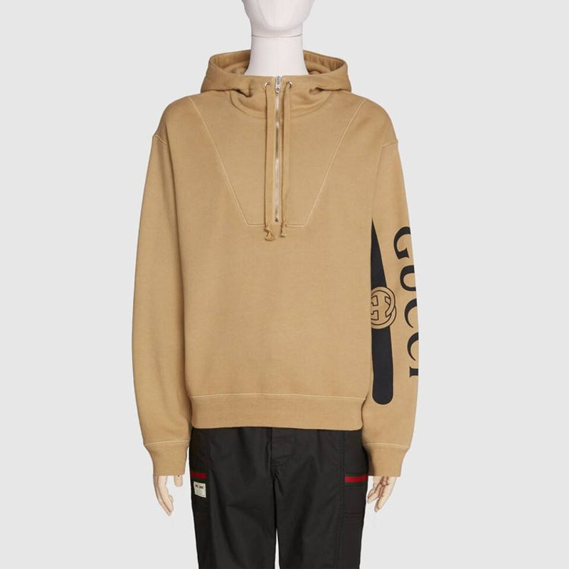 GUCCI Gucci logo print hooded sweatshirt outlook
