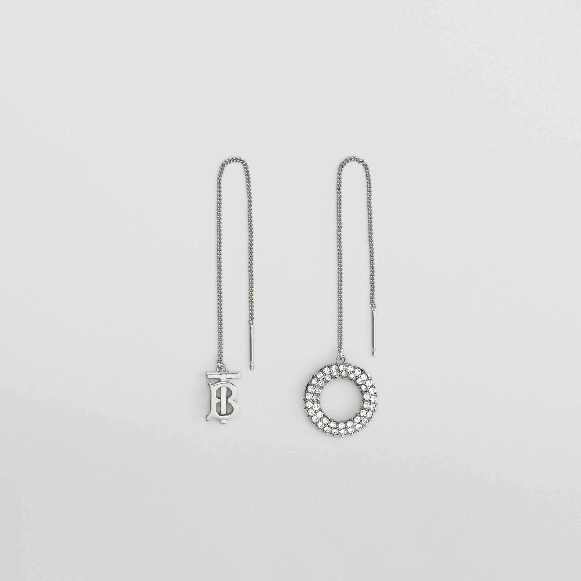 Crystal Detail Palladium-plated Earrings - 4