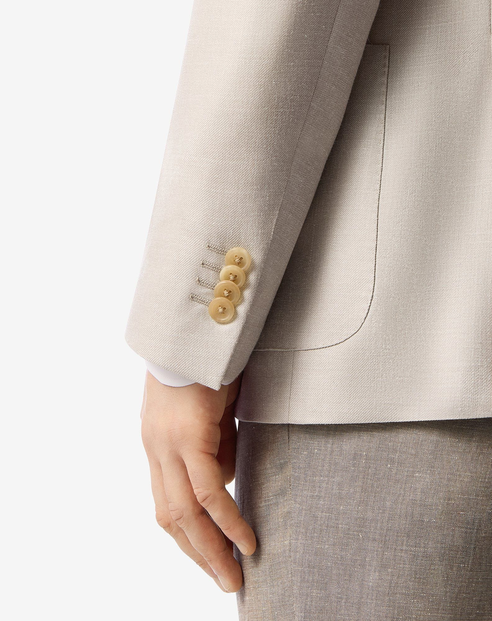 Beige wool, silk and linen jacket - 5